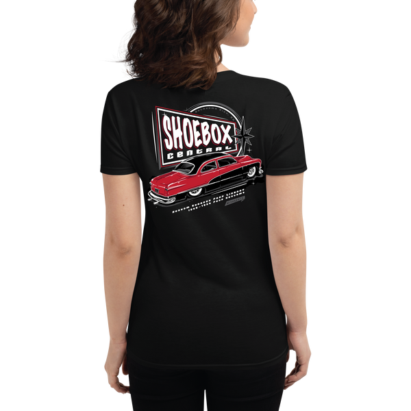 Kustom Shoebox Ford Library - Shoebox Central -  Women's Black Short Sleeve T-Shirt