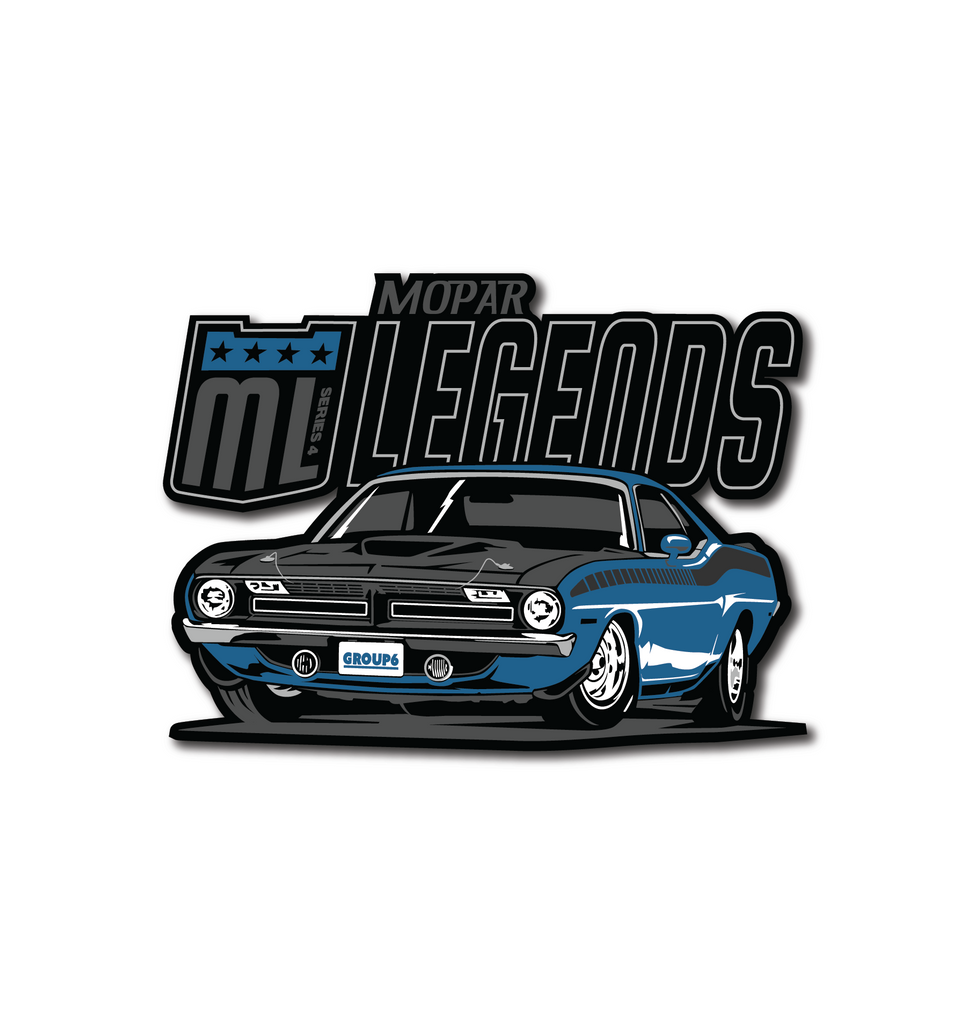 Mopar Legends Sticker #4 - Blue Cuda